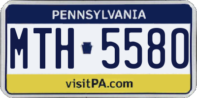 PA license plate MTH5580