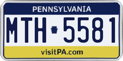 PA license plate MTH5581