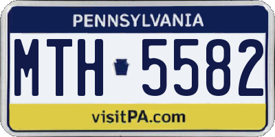 PA license plate MTH5582