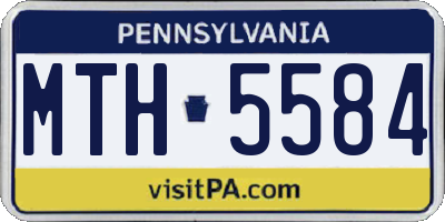 PA license plate MTH5584