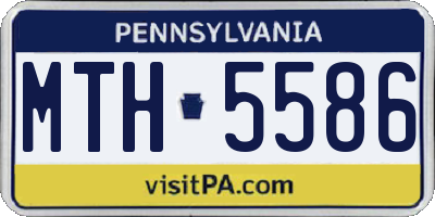 PA license plate MTH5586