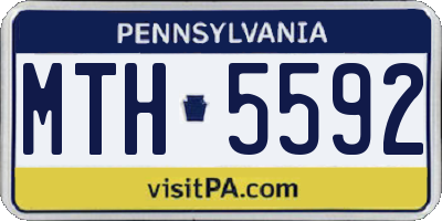 PA license plate MTH5592