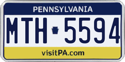 PA license plate MTH5594