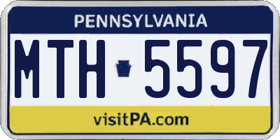 PA license plate MTH5597