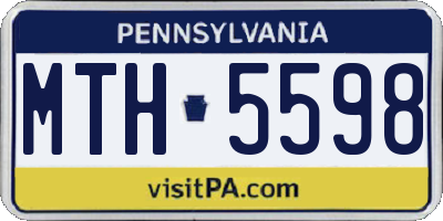 PA license plate MTH5598