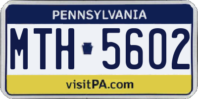 PA license plate MTH5602