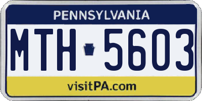 PA license plate MTH5603