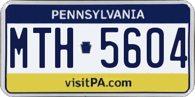 PA license plate MTH5604