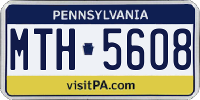 PA license plate MTH5608