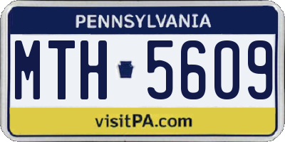 PA license plate MTH5609