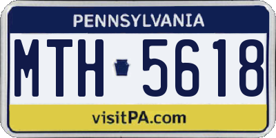 PA license plate MTH5618