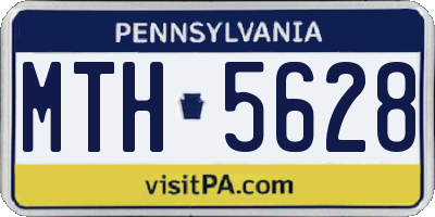 PA license plate MTH5628