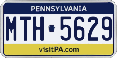 PA license plate MTH5629