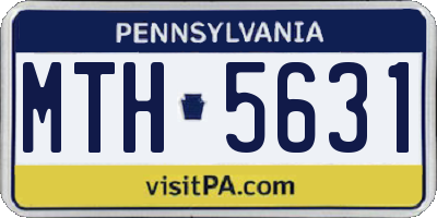 PA license plate MTH5631