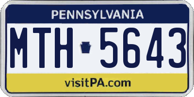 PA license plate MTH5643