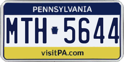 PA license plate MTH5644