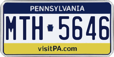 PA license plate MTH5646