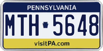 PA license plate MTH5648