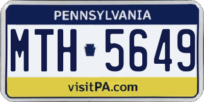 PA license plate MTH5649