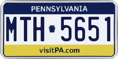 PA license plate MTH5651