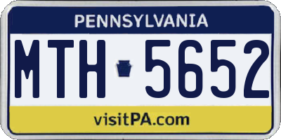 PA license plate MTH5652