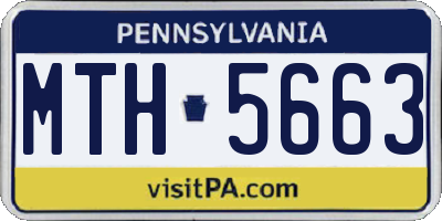 PA license plate MTH5663