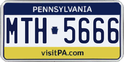 PA license plate MTH5666
