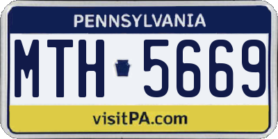 PA license plate MTH5669