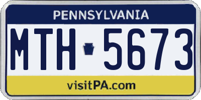 PA license plate MTH5673
