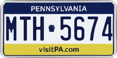 PA license plate MTH5674