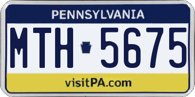 PA license plate MTH5675