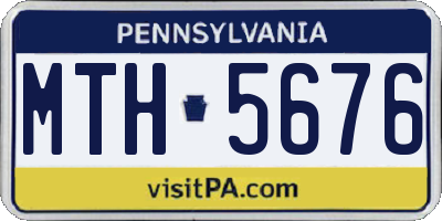 PA license plate MTH5676