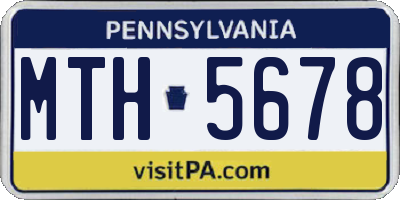 PA license plate MTH5678