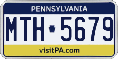 PA license plate MTH5679