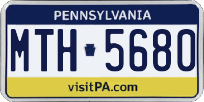 PA license plate MTH5680