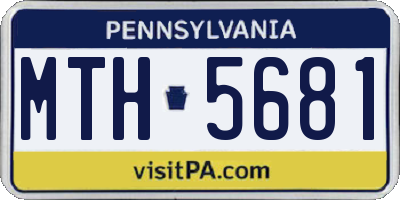 PA license plate MTH5681