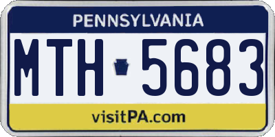 PA license plate MTH5683