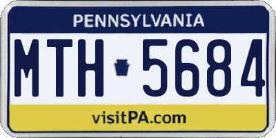PA license plate MTH5684