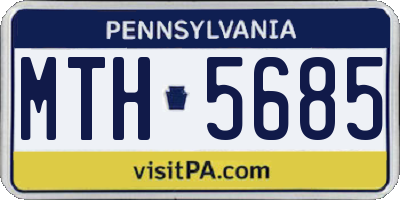 PA license plate MTH5685