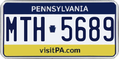 PA license plate MTH5689