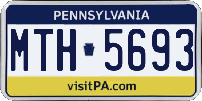 PA license plate MTH5693