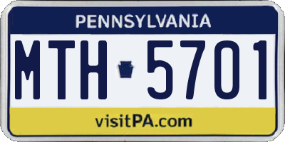 PA license plate MTH5701
