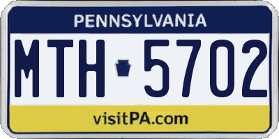 PA license plate MTH5702