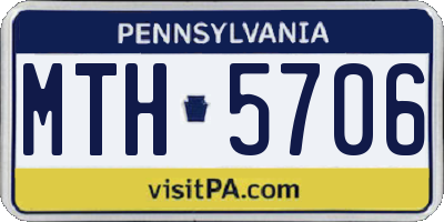PA license plate MTH5706