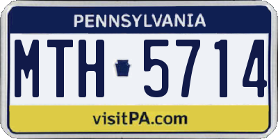 PA license plate MTH5714