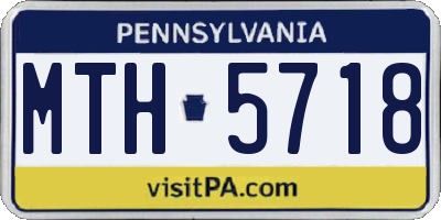 PA license plate MTH5718