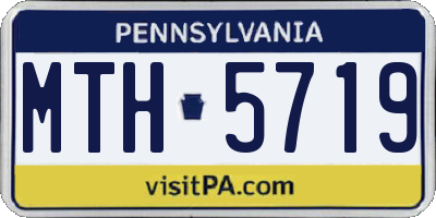 PA license plate MTH5719