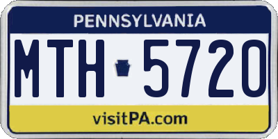 PA license plate MTH5720