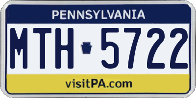 PA license plate MTH5722