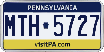 PA license plate MTH5727
